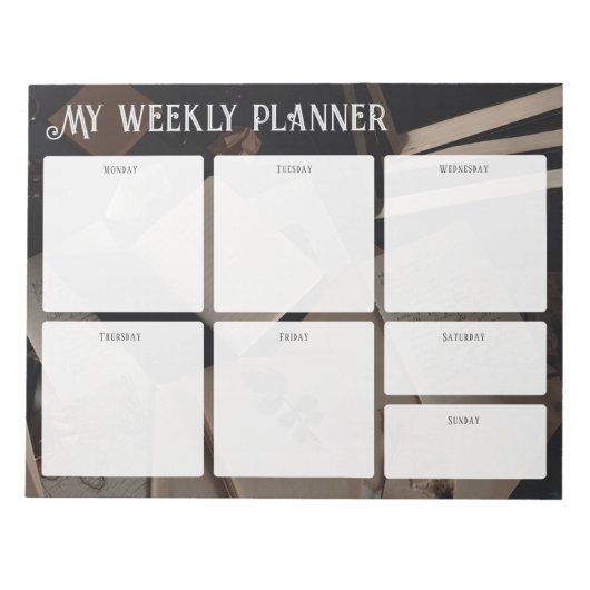 Vintage Academia Weekly Planner ノートパッド (正面)