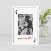 Vintage Ace of Hearts Photo Anniversary カード (スタンド正面)