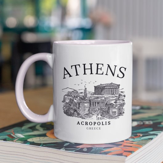 Vintage Acropolis of Athens Illustration コーヒーマグカップ