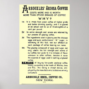 "Vintage-ad ARBUCKLES' ARIOSA COFFEE" ポスター