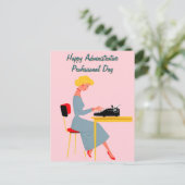 Vintage Administrative Assistant – Retro Office  ポストカード (スタンド正面)