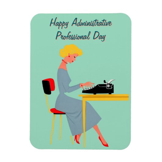 Vintage Administrative Assistant – Retro Office  マグネット (縦)