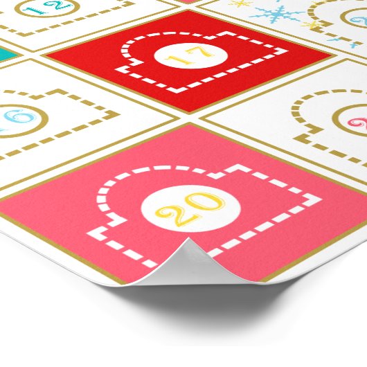 Vintage Advent Calendar  ポスター (角)