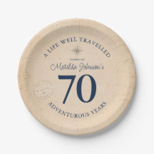 Vintage Adventure Travel 70th Birthday Party