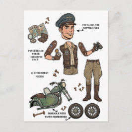 Vintage Adventurer Paper Doll Kit ポストカード