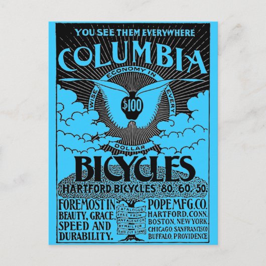 Vintage Advertisement - Columbia Bicycles ポストカード (正面)