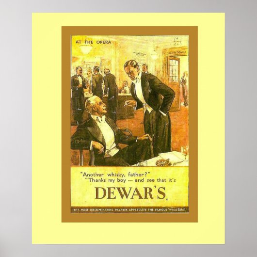 Vintage Advertisement, Dewar's Scotch Whisky ポスター (正面)