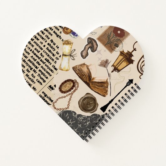 Vintage Aesthetic heart shaped Notebook ノートブック (裏面)