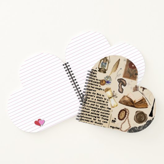 Vintage Aesthetic heart shaped  Notebook ノートブック (内部)