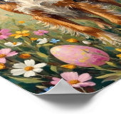 Vintage Afghan Hound Easter Meadow Art ポスター (角)