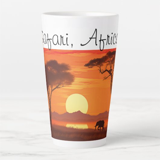 Vintage African Safari  カフェラテマグ (正面)