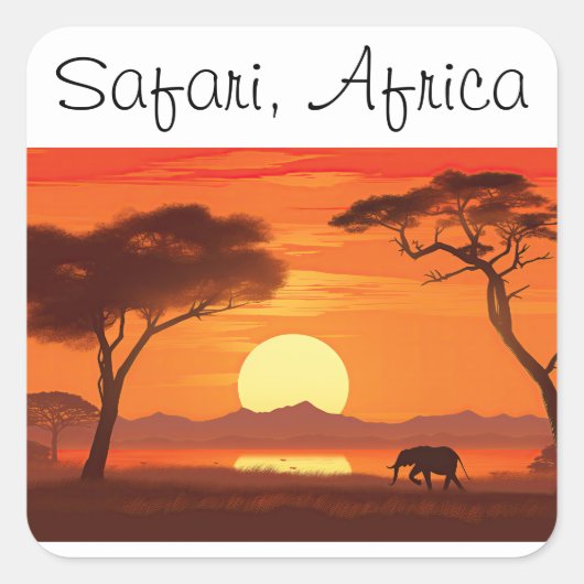 Vintage African Safari  スクエアシール (正面)
