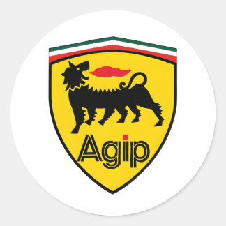 Vintage Agip Logo Coffee Mug with Six-Legged Dog ラウンドシール