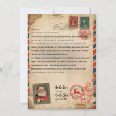 Vintage Airmail Santa Letter | Personalized 招待状 (正面)