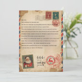 Vintage Airmail Santa Letter | Personalized 招待状 (スタンド正面)