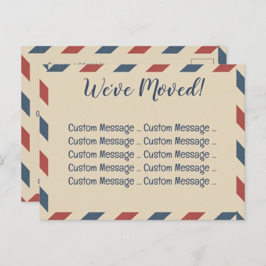 Vintage Airmail Stripes, Travel Industry ポストカード (正面/裏面)