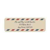 Vintage Airmail Stripes, Travel Industry ラベル (正面)