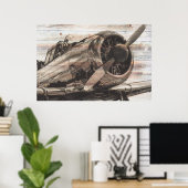 Vintage Airplane ポスター (ホームオフィス)