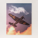 Vintage Airplane Beautiful Sky ジグソーパズル<br><div class="desc">This is a beautiful vintage bomber airplane flying through the sky. The clouds reflect the sun with a lovely orange color. You can see the propeller of the plane as well as the star under the wings. This is just a classic picture your aviator lover or pilot in your life...</div>