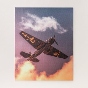 Vintage Airplane Beautiful Sky ジグソーパズル