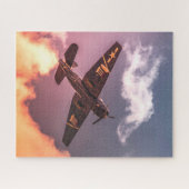 Vintage Airplane Beautiful Sky ジグソーパズル (横)