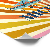 Vintage Airplane Cessna Retro Sunset Custom ポスター (角)