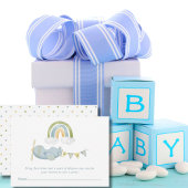 Vintage Airplane Clouds Baby Shower Diaper Raffle エンクロージャーカード