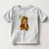 Vintage Airplane Cute Teddy Bear Whimsical Custom トドラーTシャツ (正面)