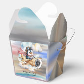 Vintage Airplane Penguin Boy Baby Shower  フェイバーボックス (オープン)