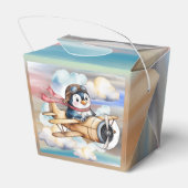 Vintage Airplane Penguin Boy Baby Shower  フェイバーボックス (裏面サイド)