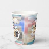 Vintage Airplane Penguin Boy Baby Shower  紙コップ (右)