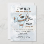 Vintage Airplane Pilot Aviation Birthday Party 招待状 (正面)