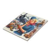 Vintage Airplane Pin-up タイル (側面)