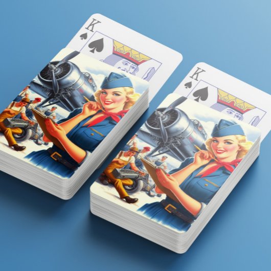 Vintage Airplane Pin-up トランプ