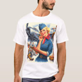 Vintage Airplane Pin-up Tシャツ (正面)