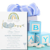 Vintage Airplane Rainbow Clouds Boy Baby Shower スタンダードカクテルナプキン