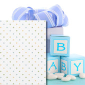 Vintage Airplane Rainbow Clouds Boy Baby Shower 招待状