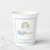 Vintage Airplane Rainbow Clouds Boy Baby Shower  紙コップ (裏面)