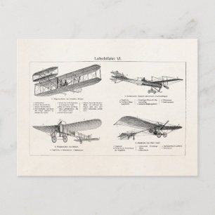 Vintage Airplane Retro Old Biplane Antique Planes ポストカード