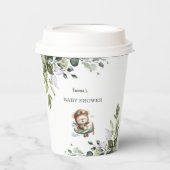 Vintage Airplane Teddy Bear Baby Shower 紙コップ (正面)