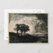 Vintage Airship Flying Machine Art Drawing ポストカード (正面/裏面)