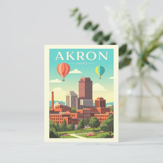 Vintage Akron Ohio ポストカード (スタンド正面)