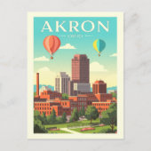 Vintage Akron Ohio ポストカード (正面)