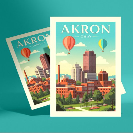 Vintage Akron Ohio ポストカード