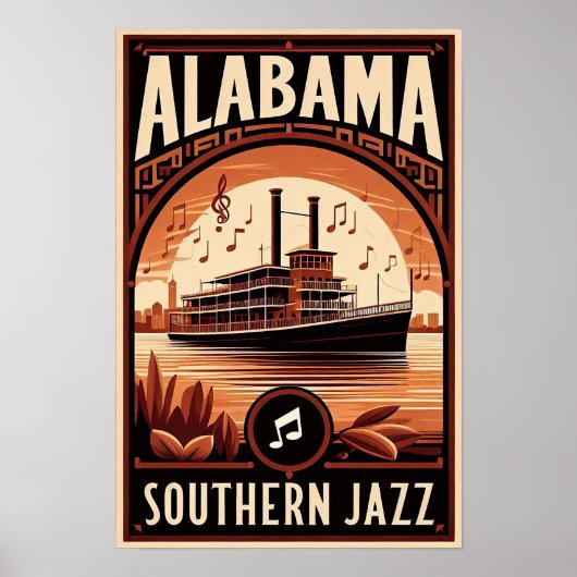 Vintage Alabama Riverboat Poster ポスター (正面)