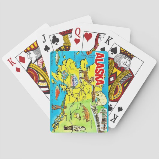 Vintage Alaska Map Playing Cards トランプ (裏面)