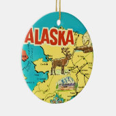 Vintage Alaska Map Postcard セラミックオーナメント (右)