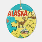 Vintage Alaska Map Postcard セラミックオーナメント (左)