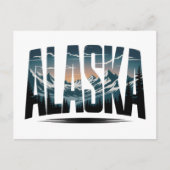 Vintage Alaska Outdoor Adventure Lettering ポストカード (正面)
