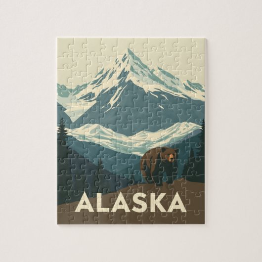 Vintage Alaska Wilderness Travel ジグソーパズル (縦)